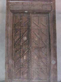 wooden antique door with frame